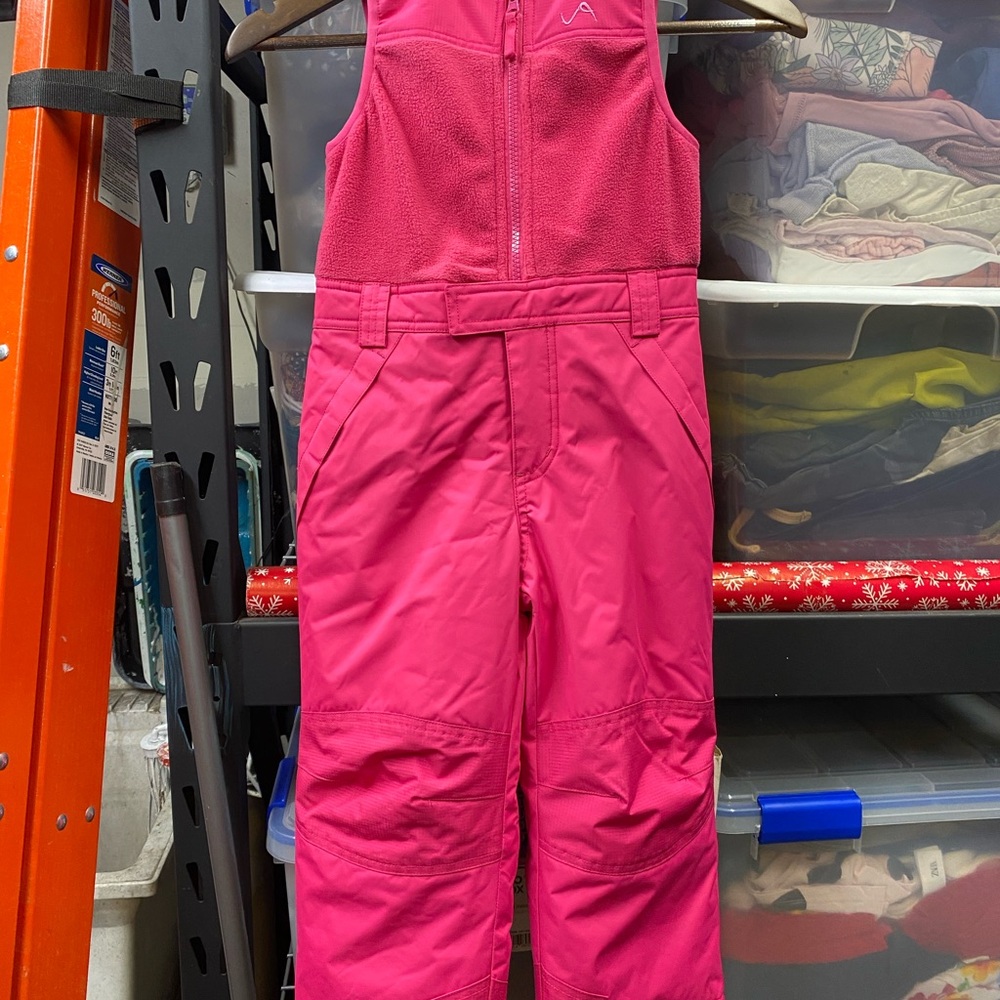 New without tags-Girls' Pink Insulated Snow Bib - Size 4T